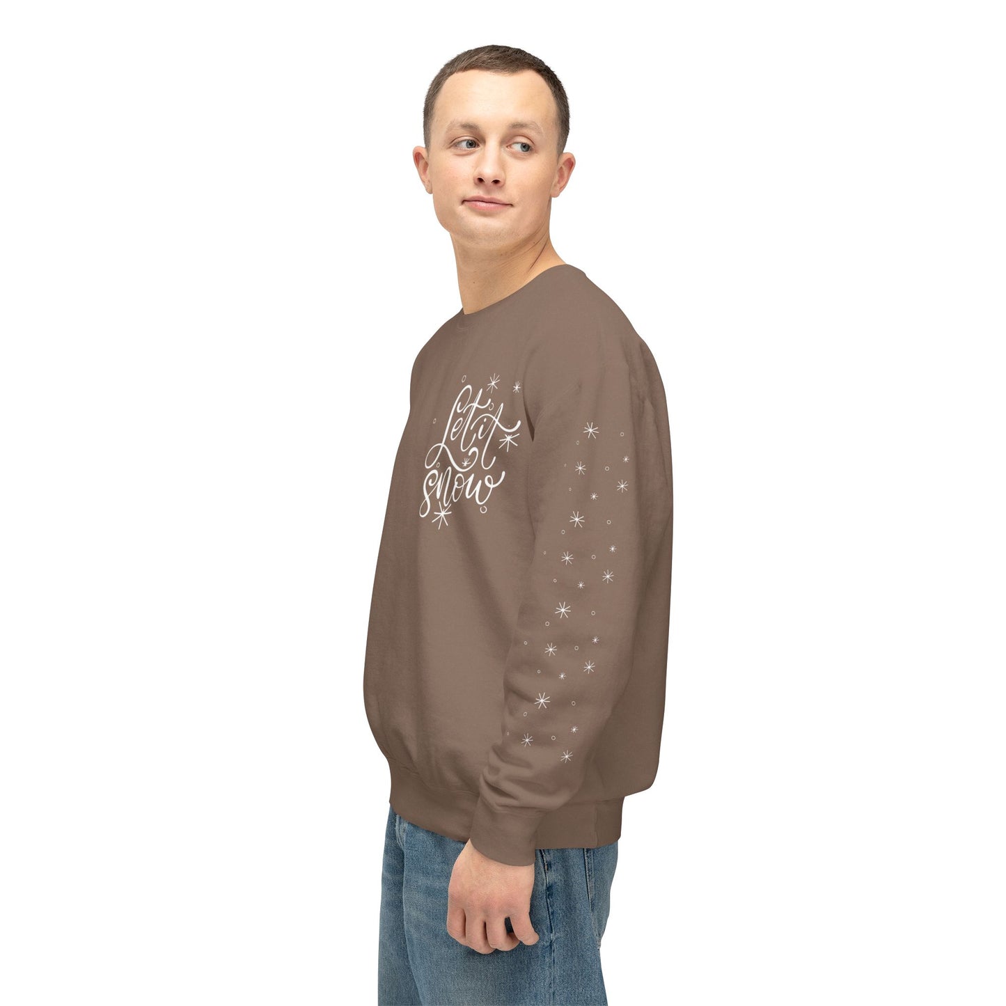 Snowflake "Let It Snow" Cozy Unisex Lightweight Crewneck Sweatshirt