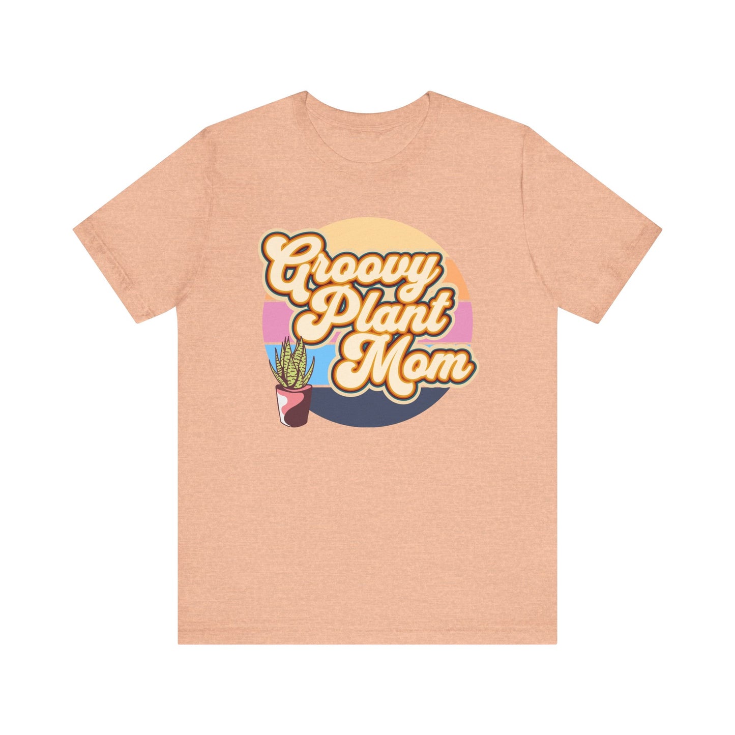 Adult "Groovy Plant Mom" Plant-Lover Unisex Jersey Short Sleeve Tee