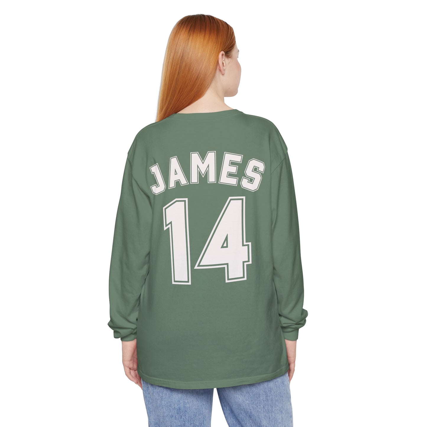 My Heart Is On That Field | Personalized Name | Comfort Colors Long Sleeve T-Shirt for Baseball Parent