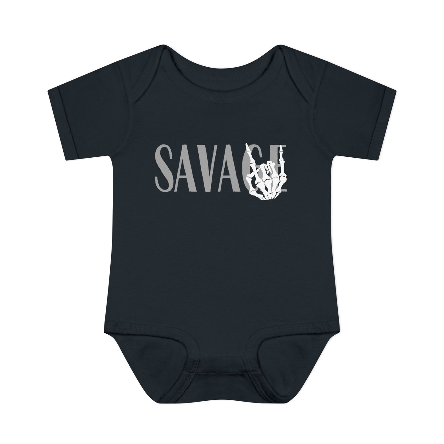 Rock On Savage Baby Bodysuit, Baby Shower Gift, Skeleton Bodysuit