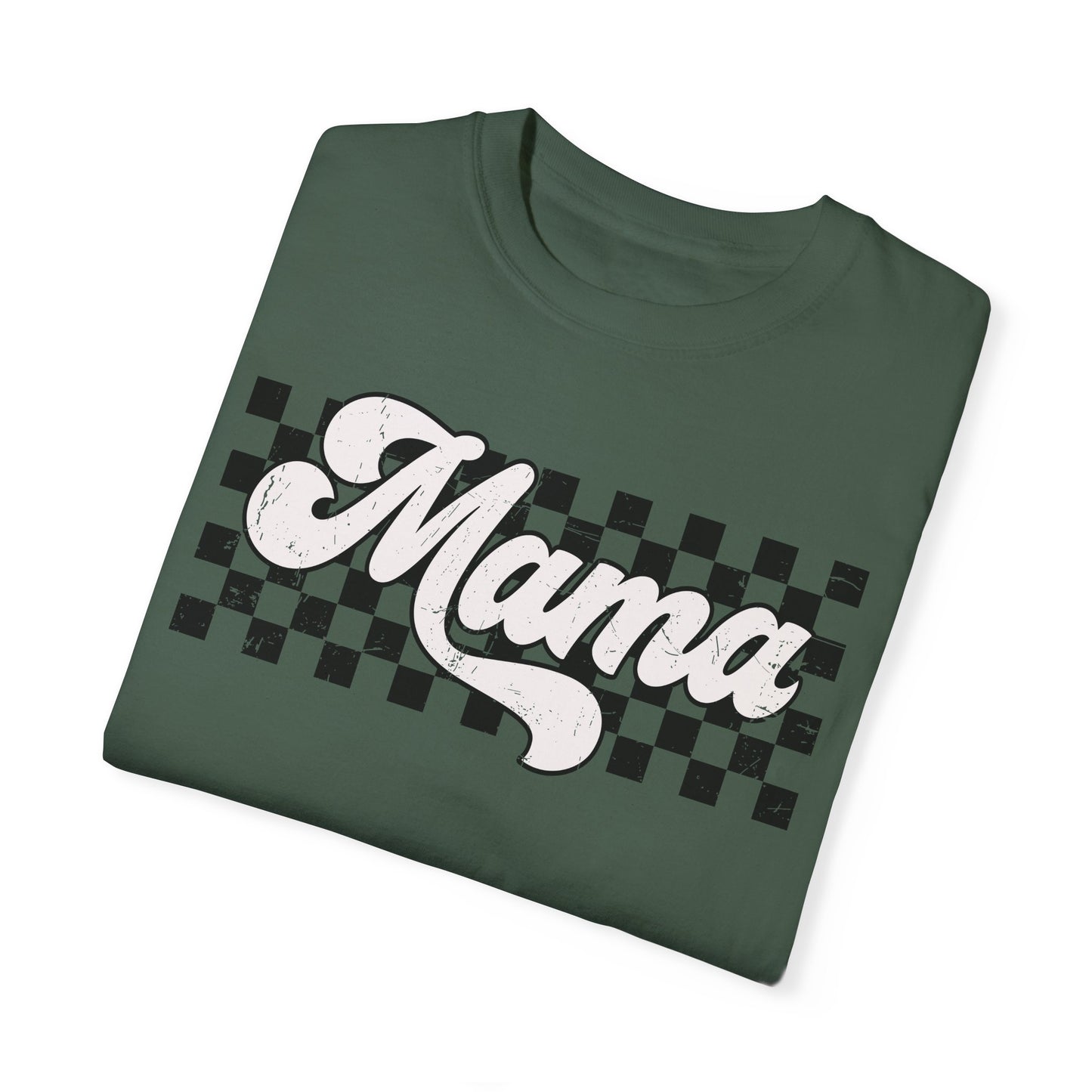 MAMA | Racer Checkered Print | Comfort Colors T-Shirt