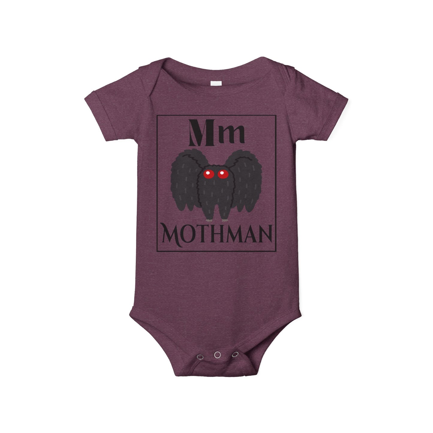 M for Mothman Baby Bodysuit, Goth Baby Clothes, Goth Baby Stuff, Cute Funny Baby Clothes, Gothic Halloween Onesies