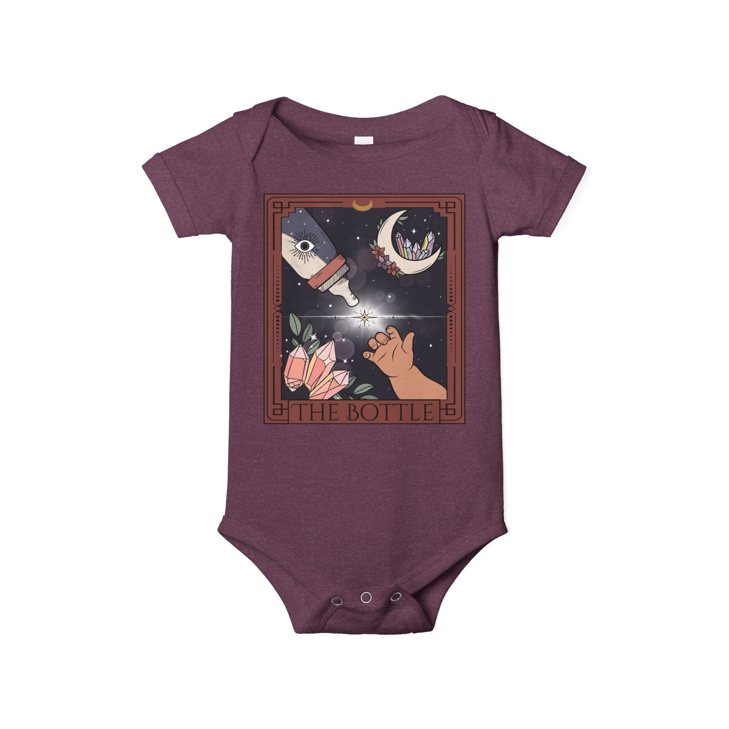 The Bottle Tarot Card Bodysuit, Witchy Baby Bodysuit, Breastfeeding Tarot Bodysuit, Baby Bottle Bodysuit for Goth Baby