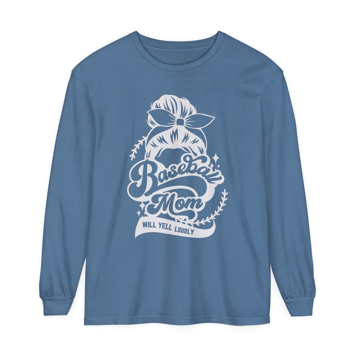 Baseball Mom | Comfort Colors Long Sleeve T-Shirt for Baseball Parent