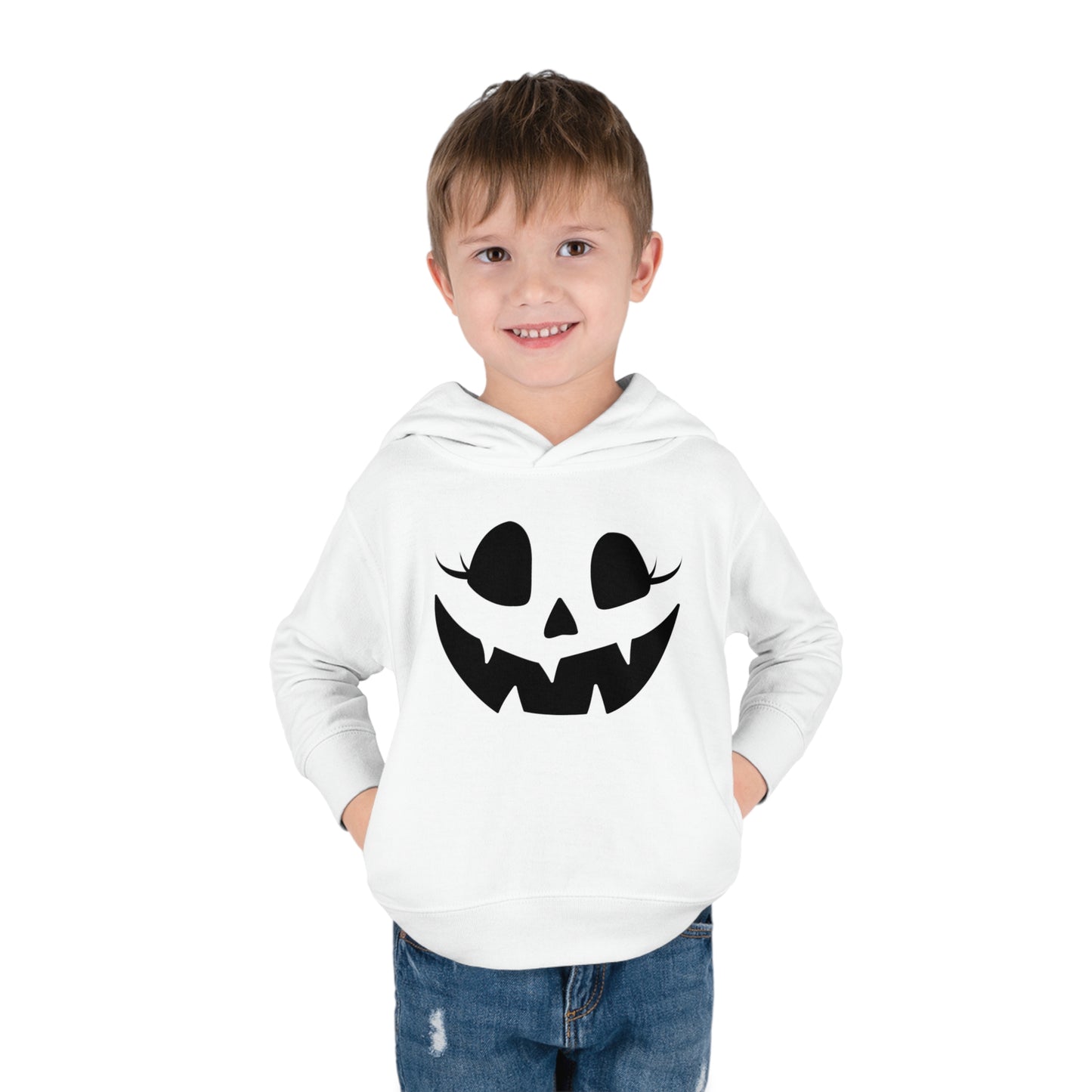 Girly Pumpkin | Toddler Pullover Fleece Hoodie for Halloween