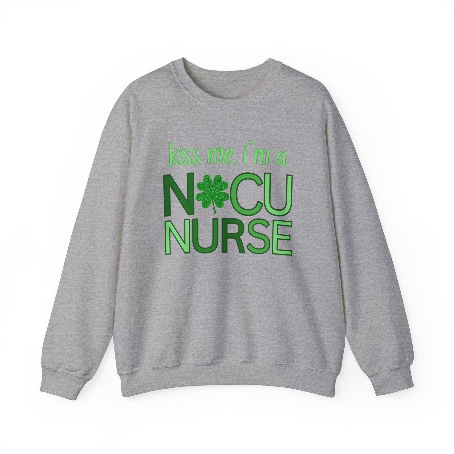 Kiss Me St. Patrick's Day Sweatshirt for NICU Nurse | Shamrock Sweatshirt for NICU RN