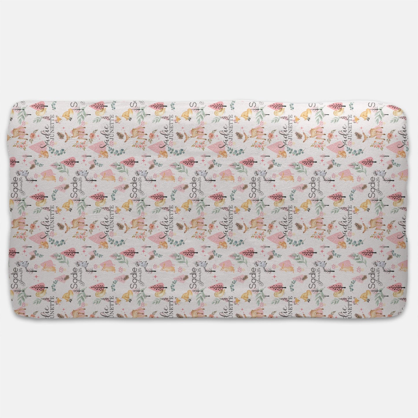 Jersey Fitted Crib Sheet - Pink Woodland