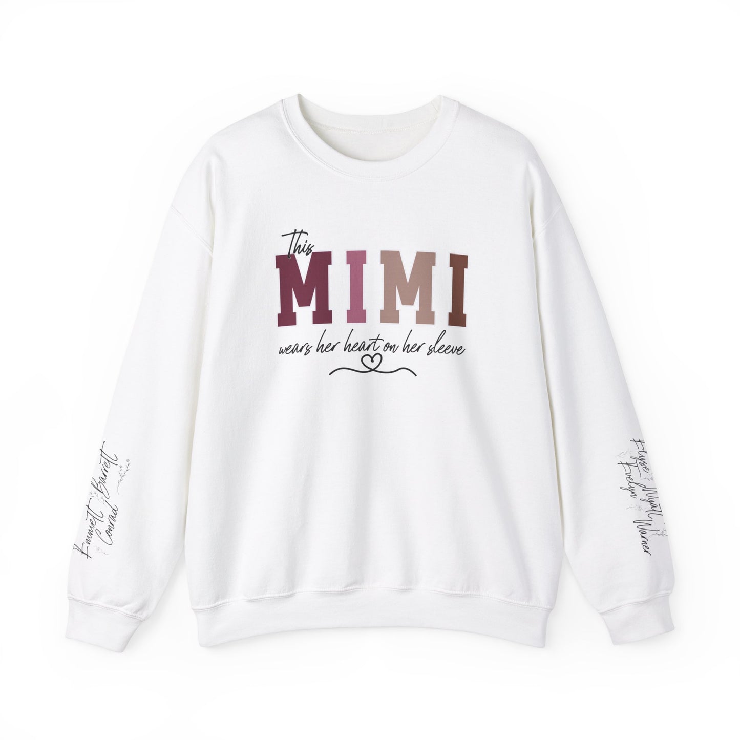 Adult Customizable "Wears Her Heart on Her Sleeve" sweatshirt