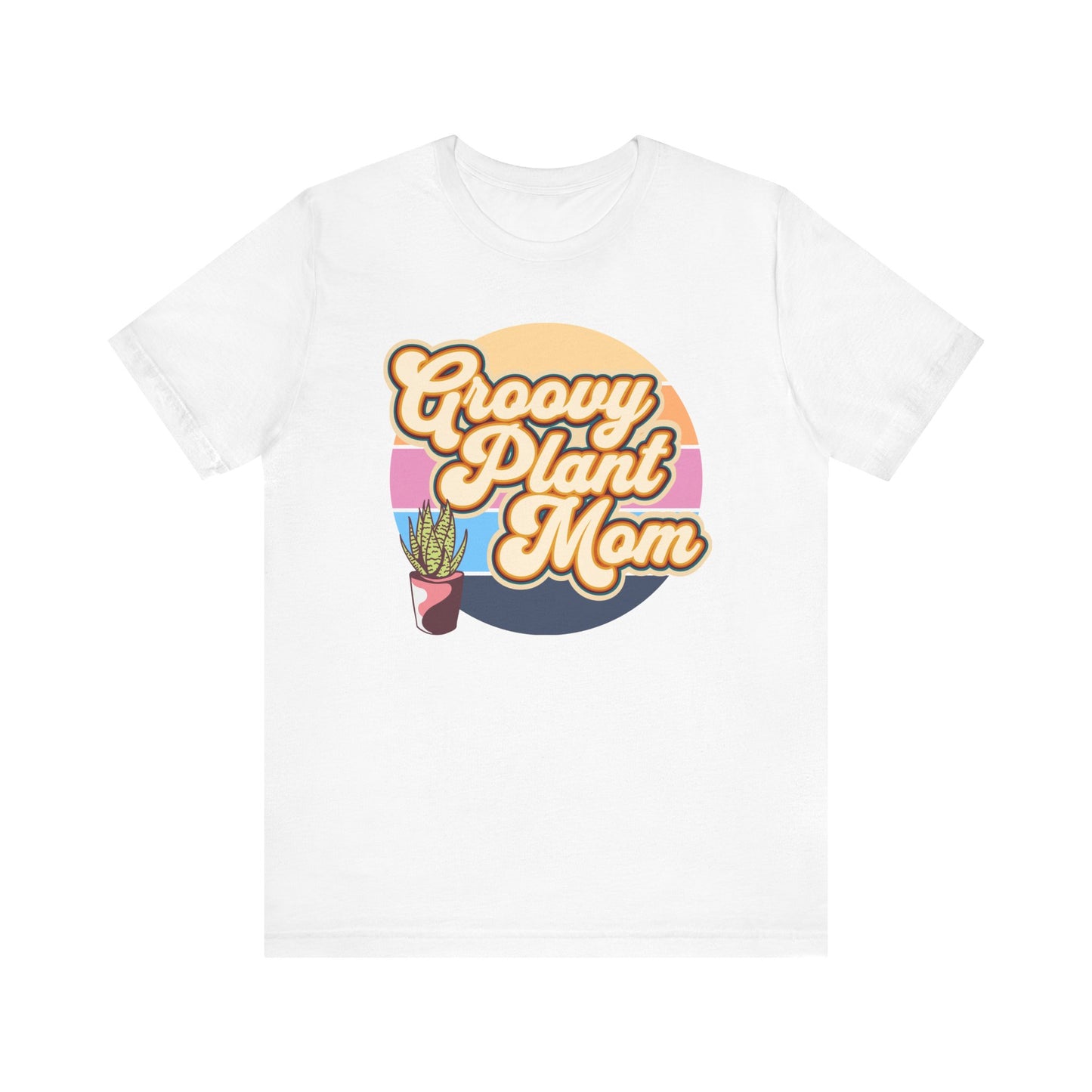 Adult "Groovy Plant Mom" Plant-Lover Unisex Jersey Short Sleeve Tee