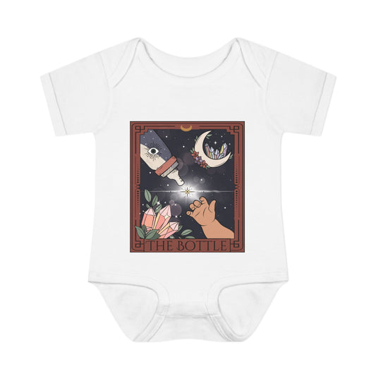 The Bottle Tarot Card Bodysuit, Witchy Baby Bodysuit, Breastfeeding Tarot Bodysuit, Baby Bottle Bodysuit for Goth Baby