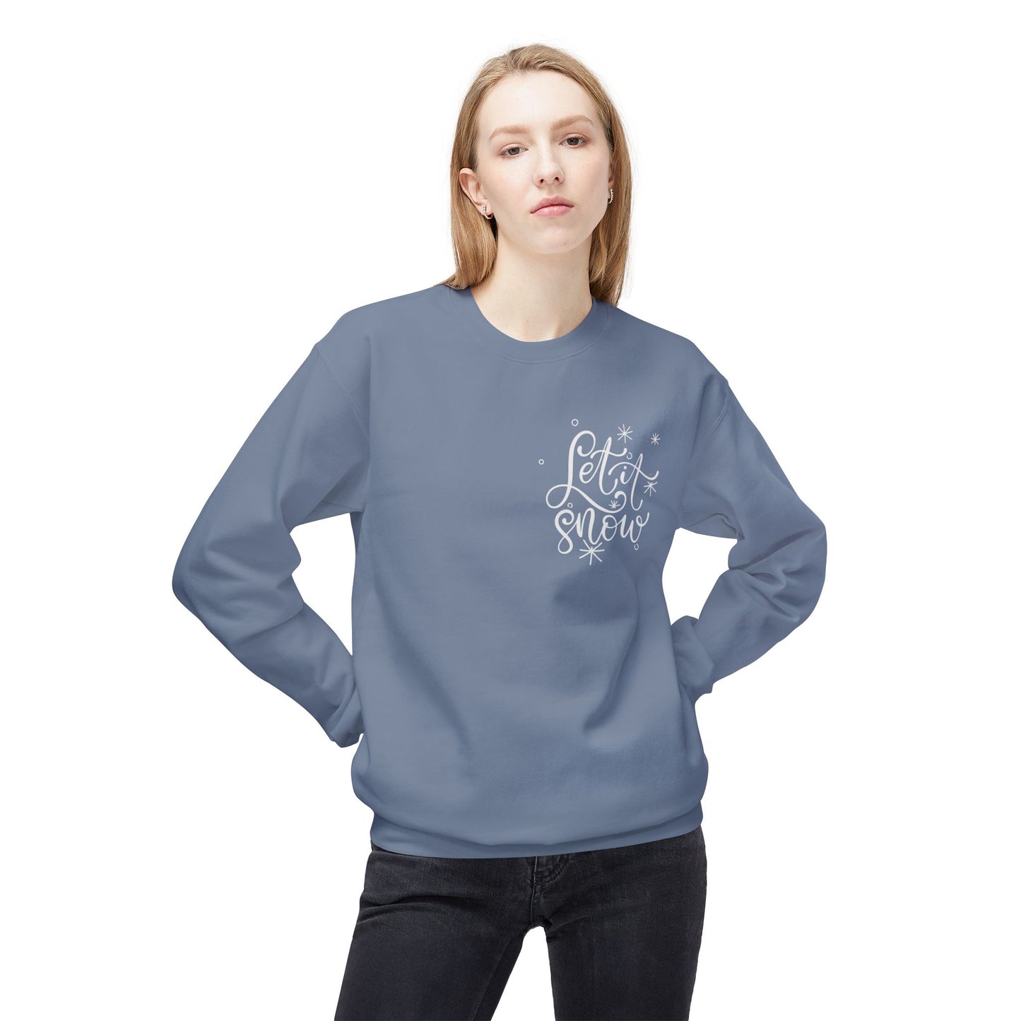 Cozy 'Let It Snow' Fleece Crewneck Sweatshirt