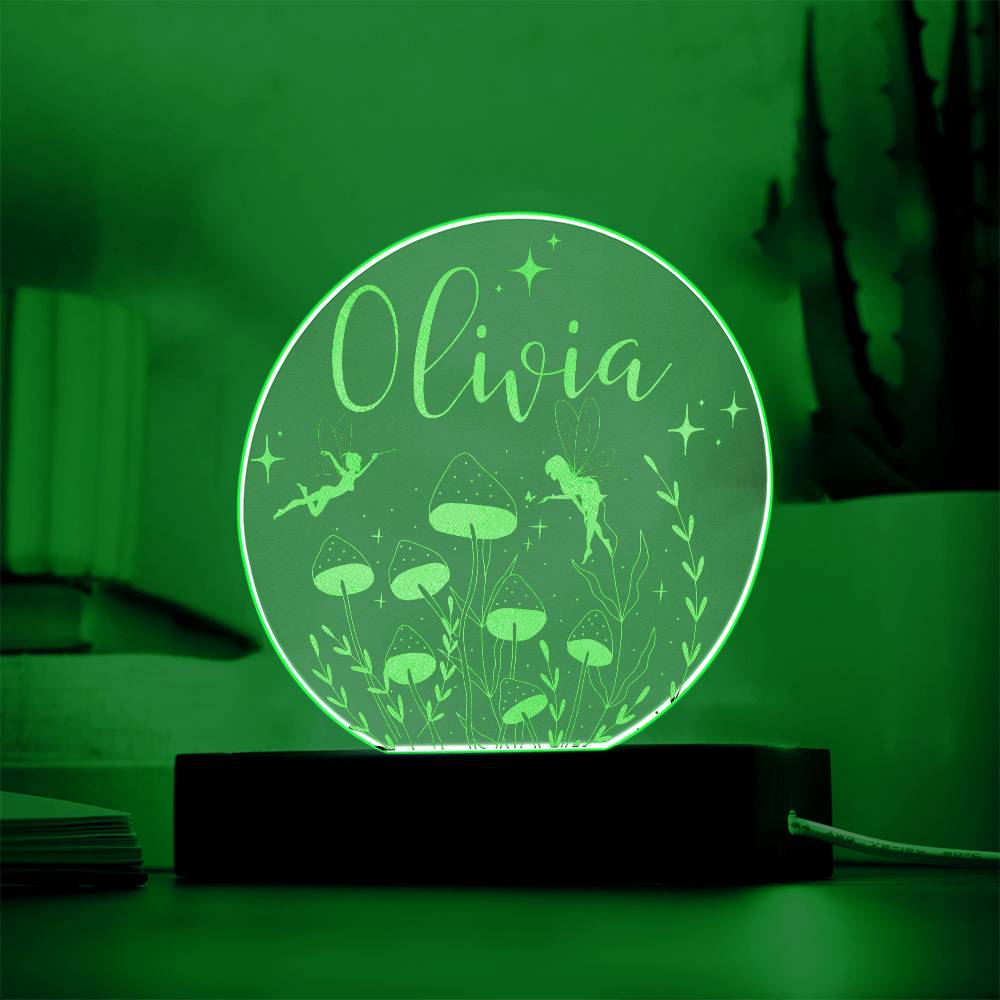 Mushroom Decor | Woodland Fairy Decor | Customized Name Night Light