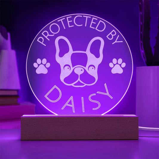 Protected by French Bulldog | Personalized Night Light