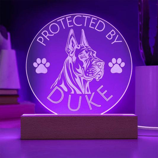 Protected by Great Dane | Personalized Night Light