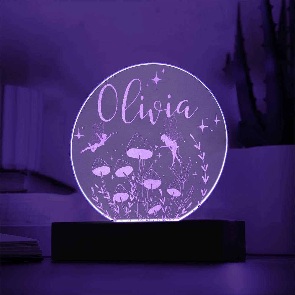 Mushroom Decor | Woodland Fairy Decor | Customized Name Night Light