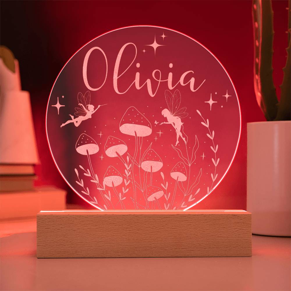 Mushroom Decor | Woodland Fairy Decor | Customized Name Night Light