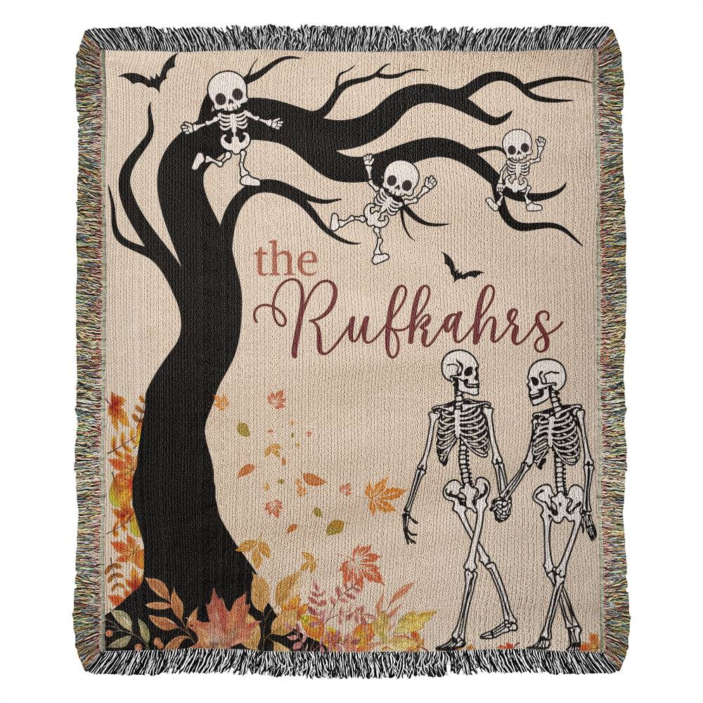 Personalized Family Blanket | Halloween Decor | Heirloom Woven Blanket