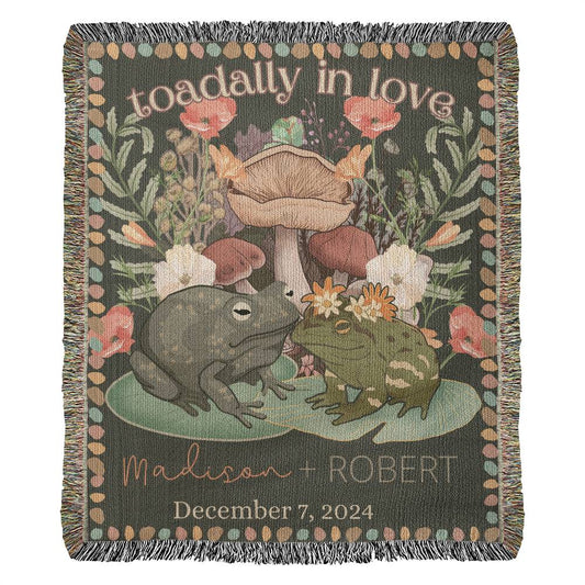 Personalized Blanket for Toad Lovers | Woven Blanket Wedding Gift