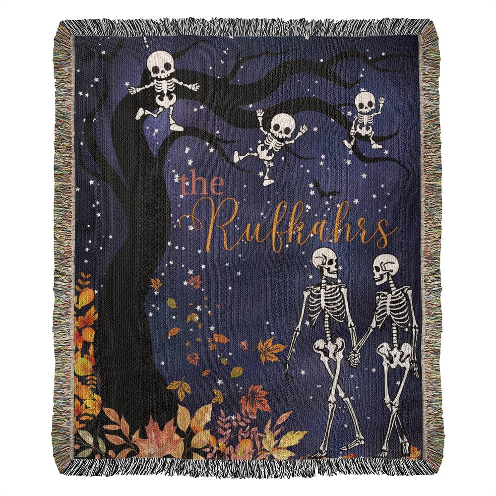 Personalized Family Blanket with Night Sky | Fall Decor | Heirloom Woven Blanket