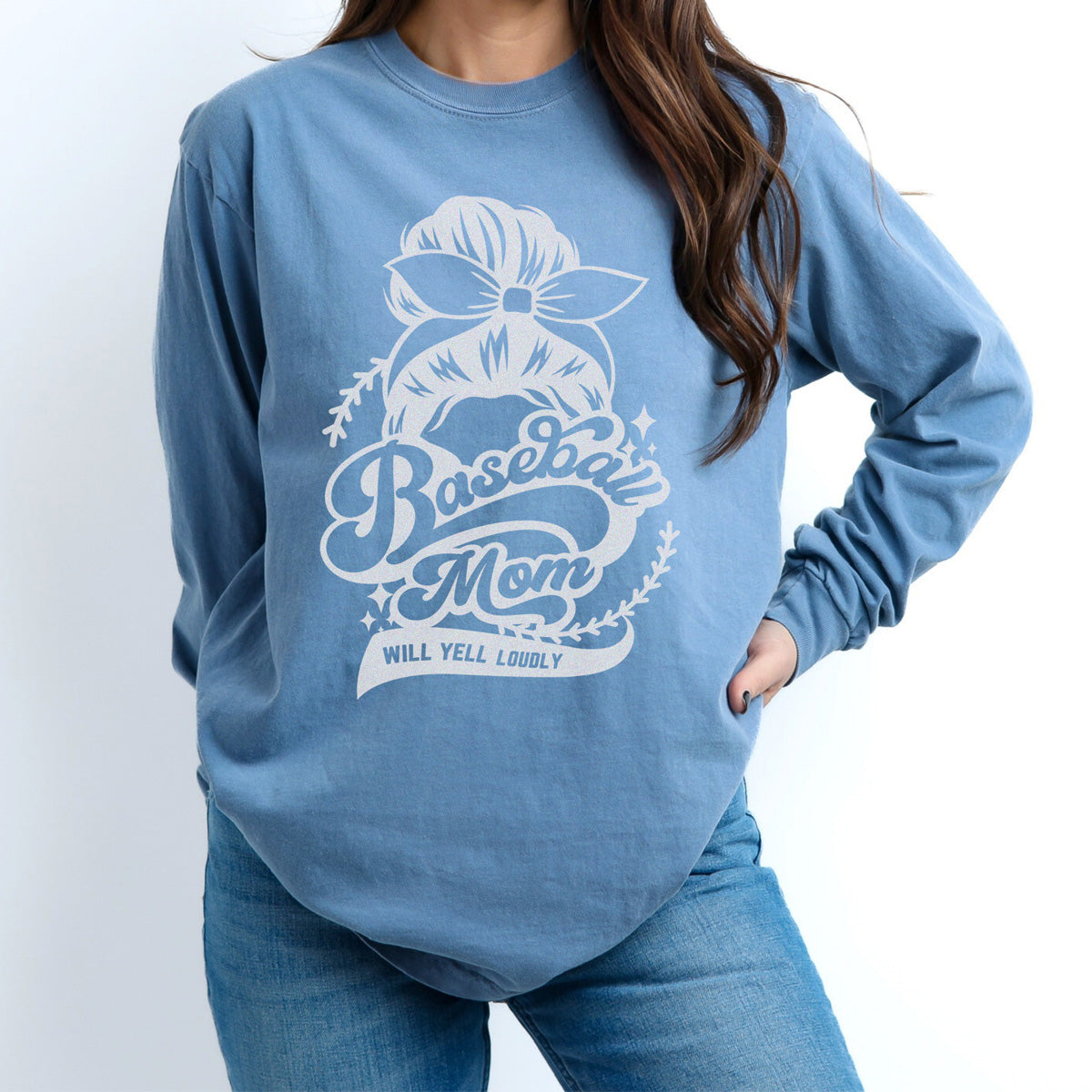 Baseball Mom | Comfort Colors Long Sleeve T-Shirt for Baseball Parent