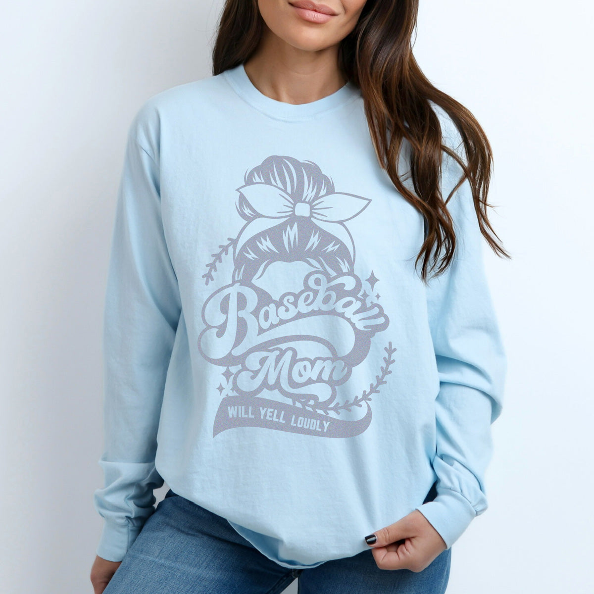 Baseball Mom | Comfort Colors Long Sleeve T-Shirt for Baseball Parent