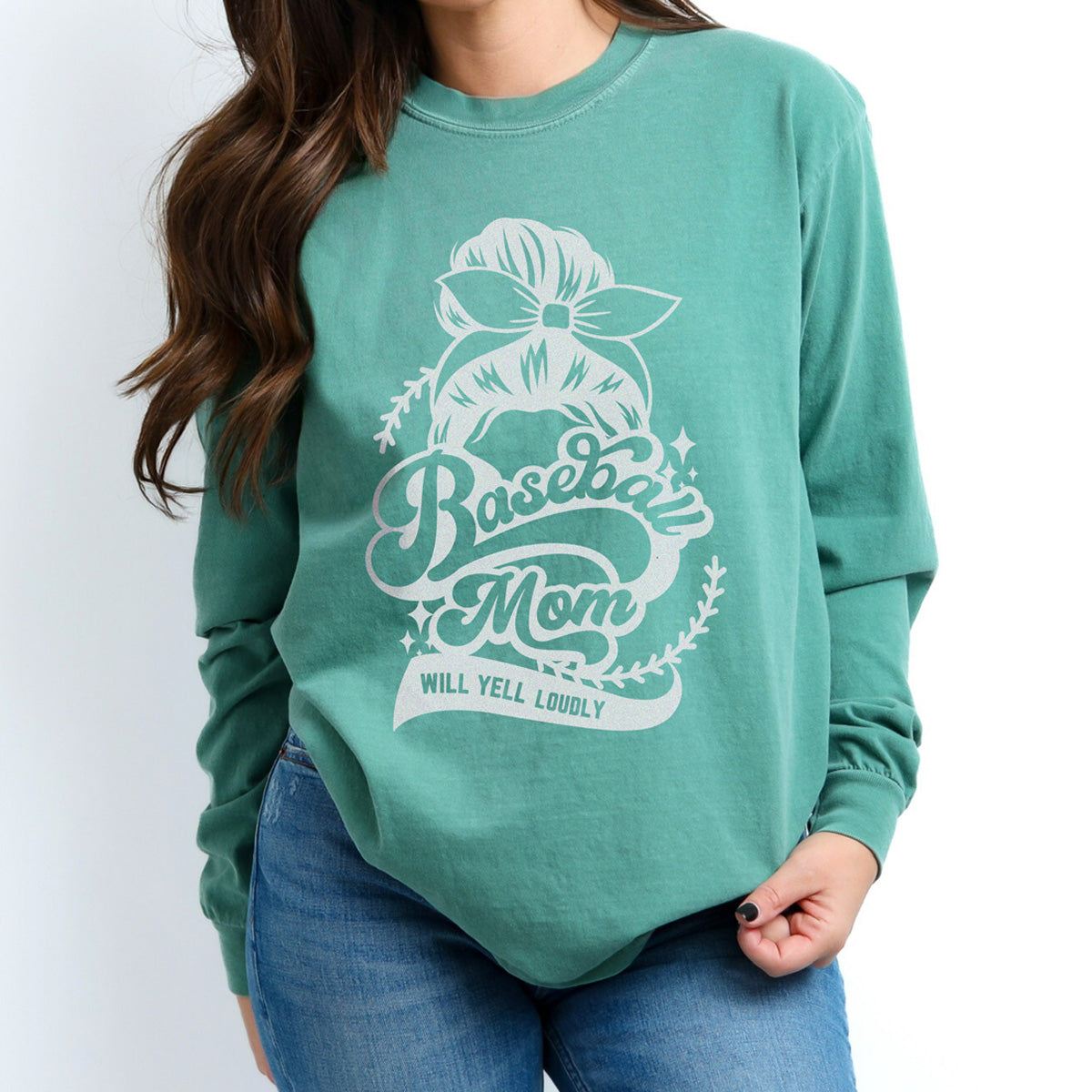 Baseball Mom | Comfort Colors Long Sleeve T-Shirt for Baseball Parent