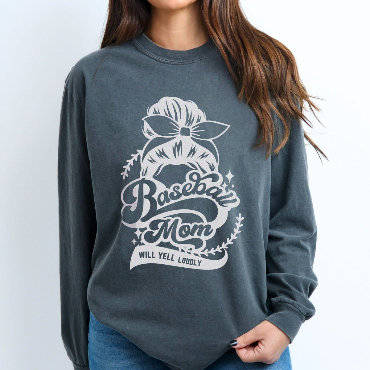 Baseball Mom | Comfort Colors Long Sleeve T-Shirt for Baseball Parent