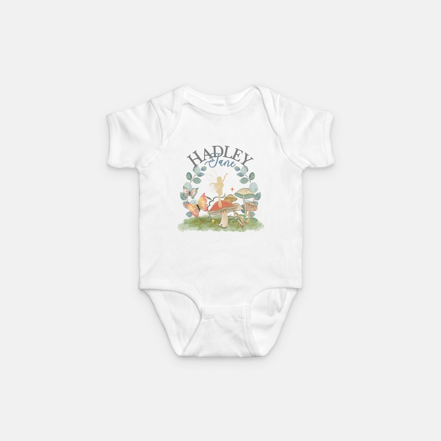 Woodland Fairies - Customized Name One Piece Bodysuit