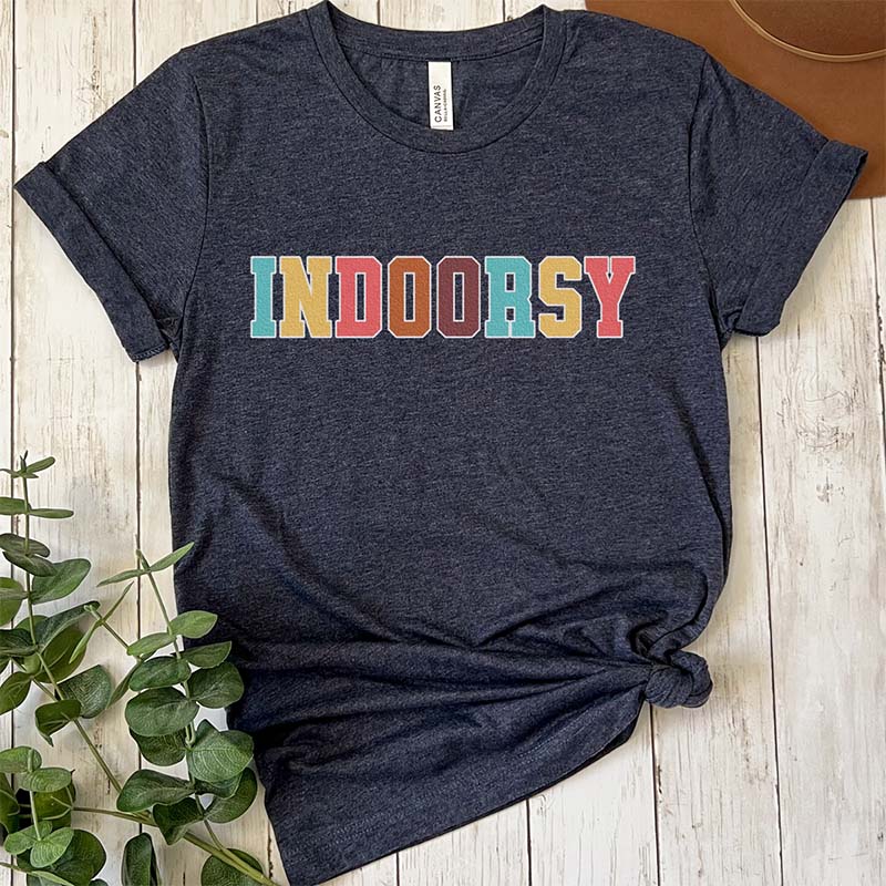 Adult "Indoorsy" Jersey Short Sleeve Tee | Introvert Shirt