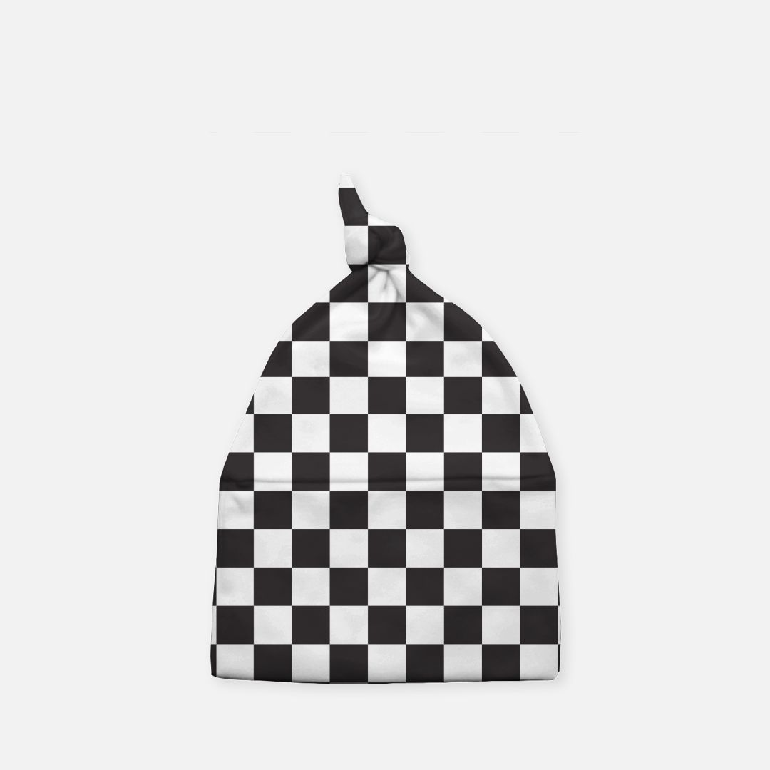 Baby Knotted Beanie - Chill Checkers