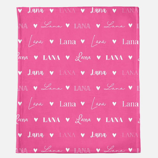 Minky Blanket Customized Name - Solid Color - 50" x 60"