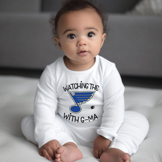 Hockey with Grandma - Long Sleeve Bodysuit for Baby