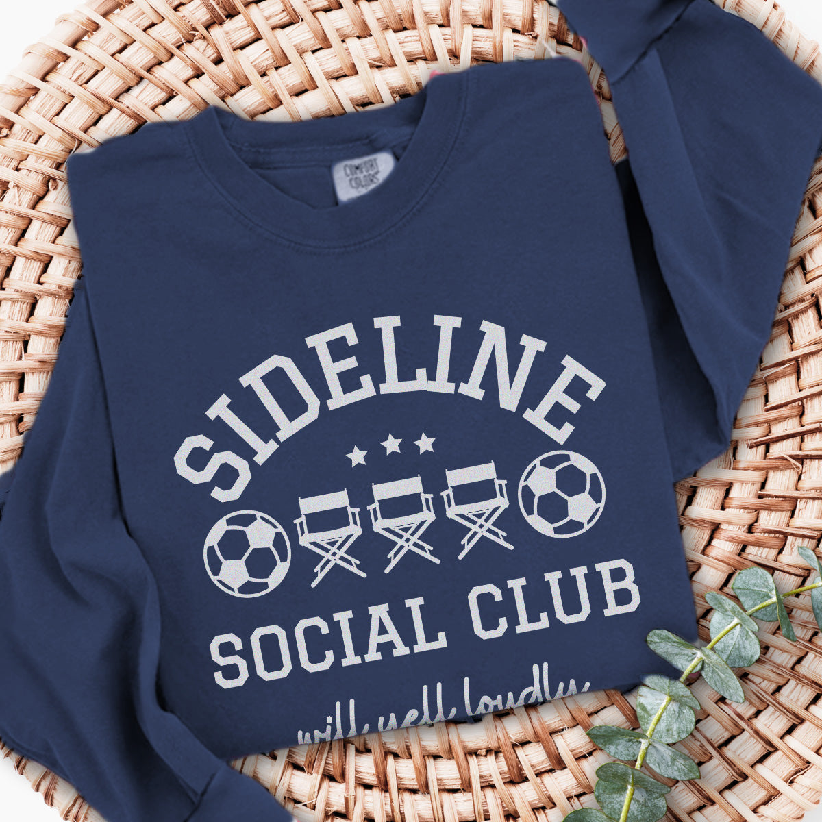 Sideline Social Club - SOCCER| Comfort Colors Long Sleeve T-Shirt for Soccer Parent