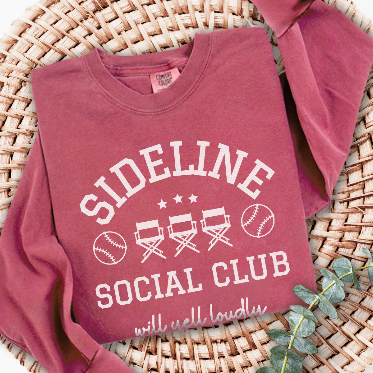 Sideline Social Club - Baseball | Comfort Colors Long Sleeve T-Shirt for Baseball Parent