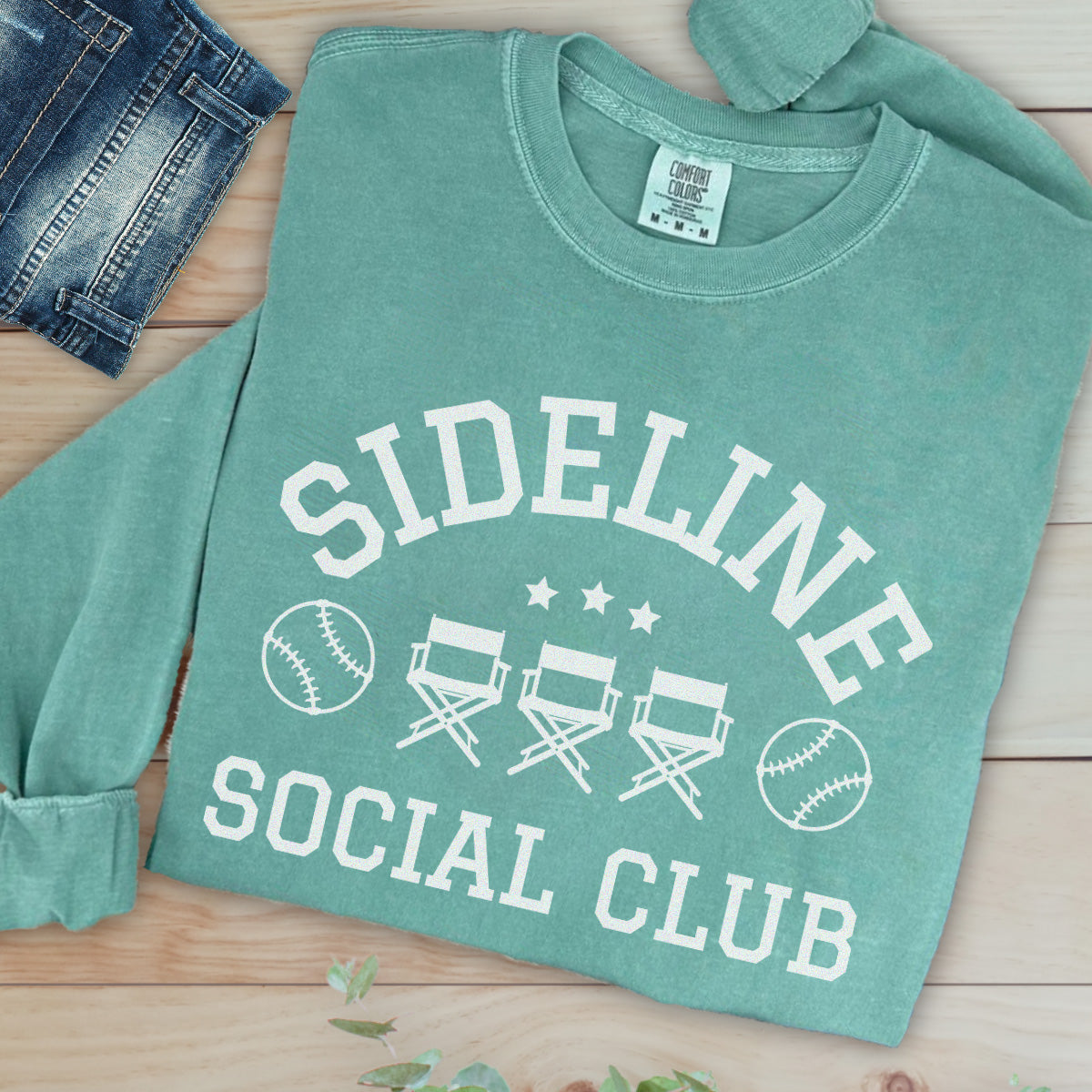 Sideline Social Club - Baseball | Comfort Colors Long Sleeve T-Shirt for Baseball Parent