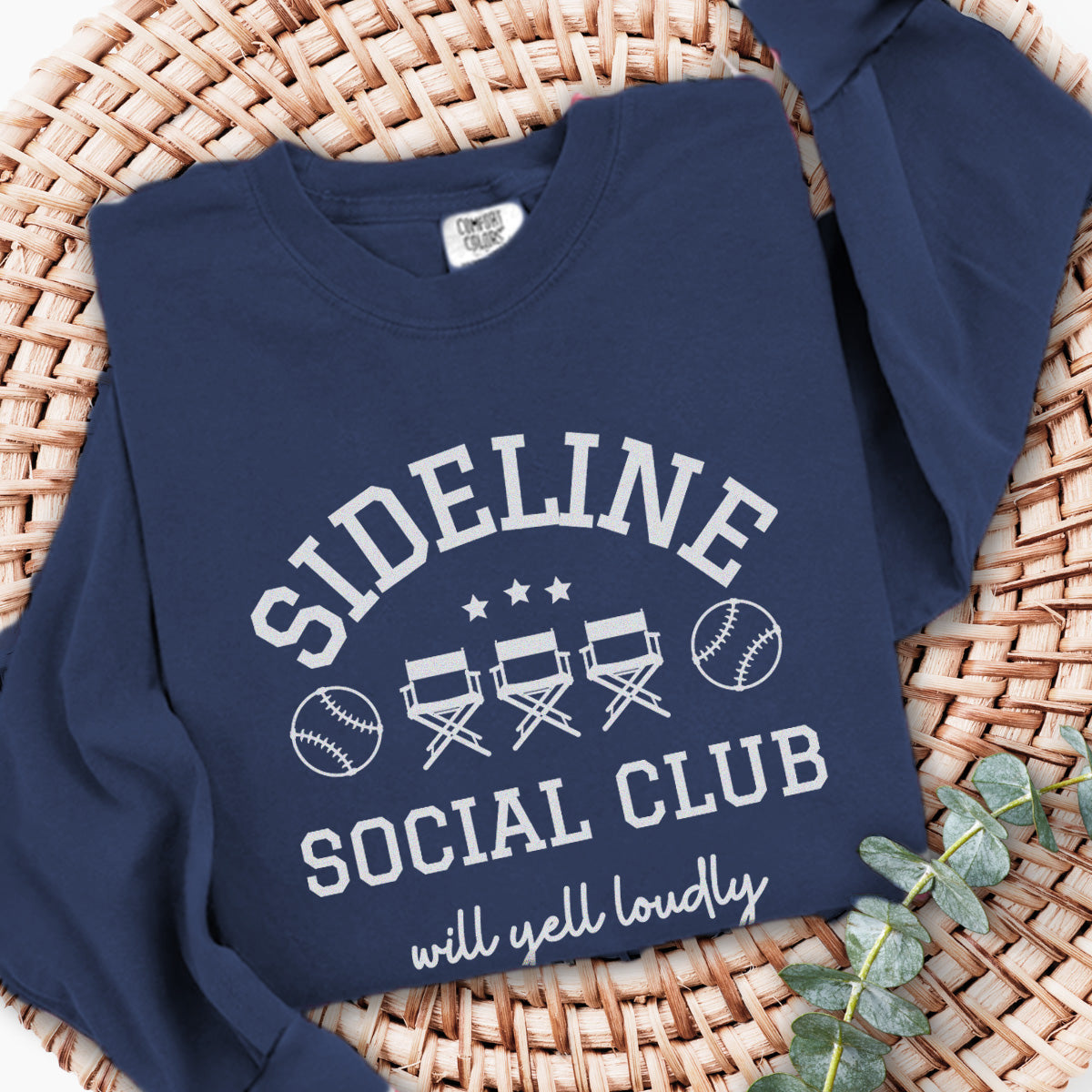 Sideline Social Club - Baseball | Comfort Colors Long Sleeve T-Shirt for Baseball Parent